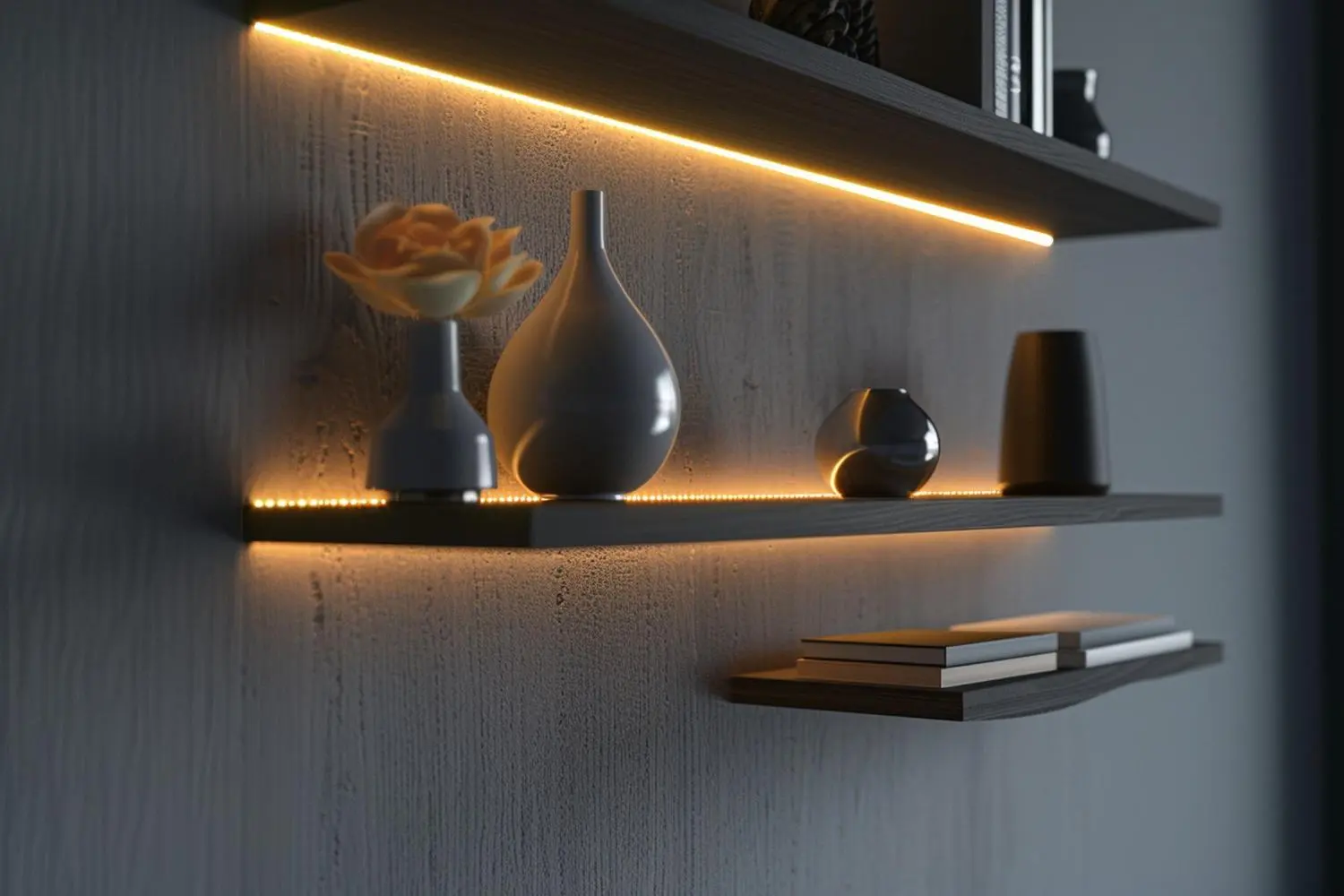 Built In Shelf Lighting guide featuring room shelf with lights - The Ultimate Guide to Built-In Shelf Lighting - Vorlane - Vorlane Built In Shelf Lighting guide featuring room shelf with lights - The Ultimate Guide to Built-In Shelf Lighting - Vorlane - Vorlane