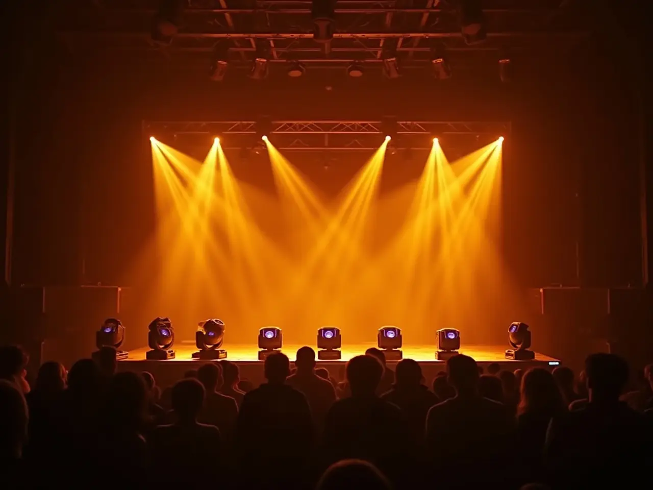 Different types of stage lights shown in a concert setup - What Type of Lights Are Stage Lights? - Vorlane - Vorlane Different types of stage lights shown in a concert setup - What Type of Lights Are Stage Lights? - Vorlane - Vorlane