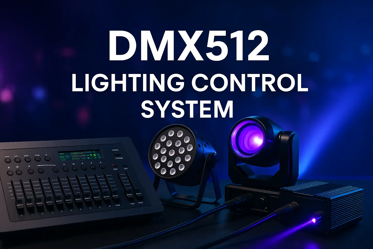 DMX512 lighting control system with console and stage fixture connections - Everything You Need to Know About DMX512 Control - Vorlane - Vorlane DMX512 lighting control system with console and stage fixture connections - Everything You Need to Know About DMX512 Control - Vorlane - Vorlane