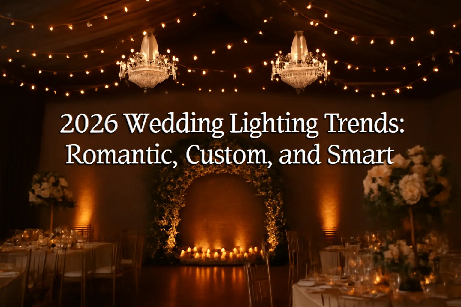 Elegant wedding reception with romantic lighting chandeliers and floral decor - 2026 Wedding Lighting Trends: Romantic, Custom, and Smart - Vorlane Elegant wedding reception with romantic lighting chandeliers and floral decor - 2026 Wedding Lighting Trends: Romantic, Custom, and Smart - Vorlane
