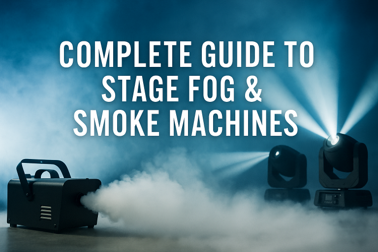 fog machine and stage lights with guide title - Complete Guide to Stage Fog & Smoke Machines (2025 Edition) - Vorlane fog machine and stage lights with guide title - Complete Guide to Stage Fog & Smoke Machines (2025 Edition) - Vorlane