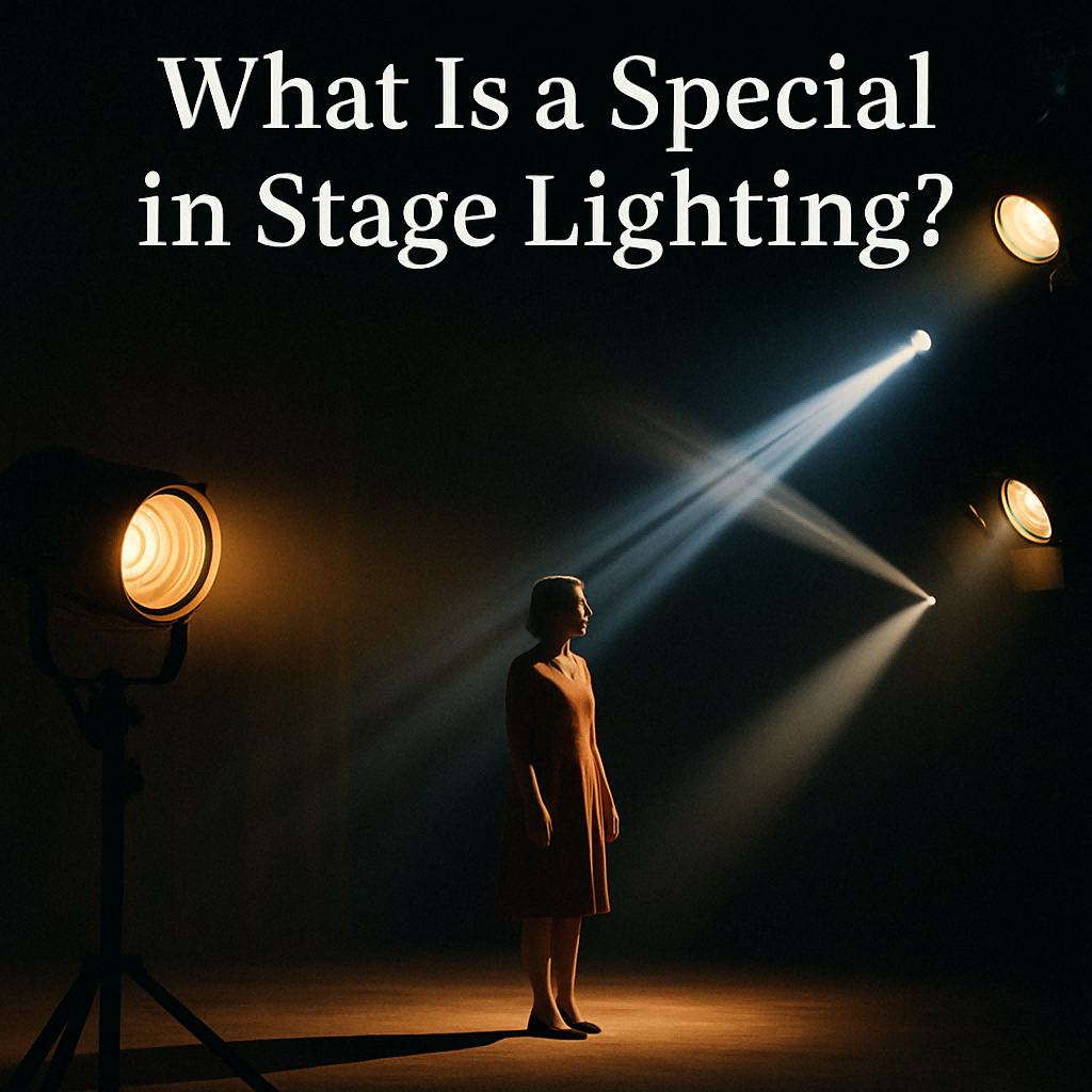 Performer in spotlight under special stage lighting - What is a special in stage lighting? - Vorlane - Vorlane Performer in spotlight under special stage lighting - What is a special in stage lighting? - Vorlane - Vorlane