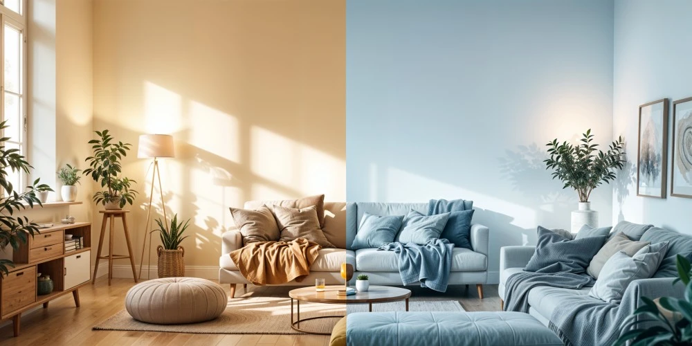 Side by side comparison of soft white and daylight lighting illustrating mood differences for cozy - Soft White vs Daylight: Choosing the Right Light Bulb - Vorlane Side by side comparison of soft white and daylight lighting illustrating mood differences for cozy - Soft White vs Daylight: Choosing the Right Light Bulb - Vorlane